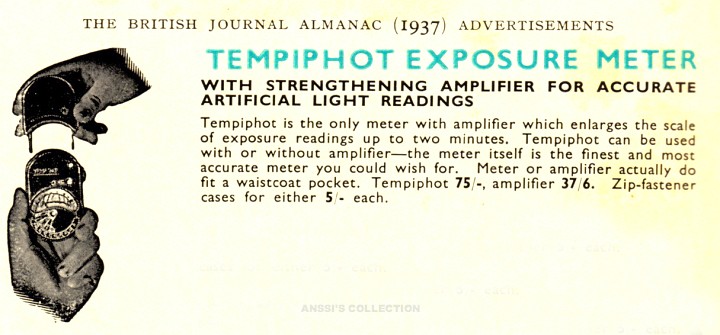 Tempiphot_BJPA-37.jpg - Ad in British Journal Photographic Annual 1937 (for the first Tempiphot model)